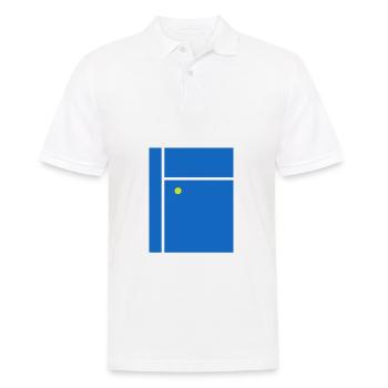 Minimalist Tennis Illustration Tennis Court Trainer - Men's Polo Shirt - white - Front - Kai (181cm)