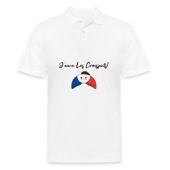 Frankreich J'aime Les Croissants Geschenkidee - Männer Poloshirt - Weiß - Vorne - Kai (181cm)