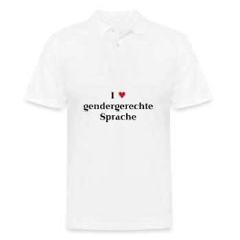 Gender-Neutral ♥ Language Gift Idea Gendering - Men's Polo Shirt - white - Front - Kai (181cm)
