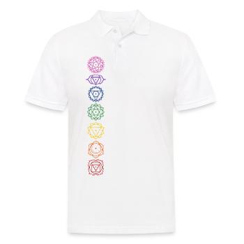 7 symboles de chakra - affectation des couleurs - Polo Homme - blanc - Devant - Kai (181cm)
