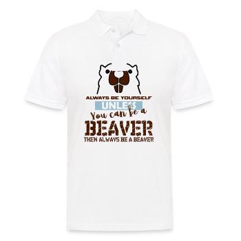 Cadeau de castor - Polo Homme - blanc - Devant - Kai (181cm)
