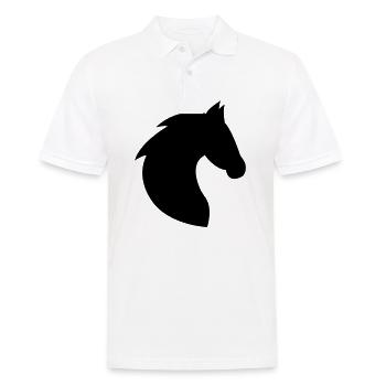 Cheval, tête, tête de cheval, équitation, silhouette, crinière - Polo Homme - blanc - Devant - Kai (181cm)