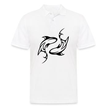 Requins - Yin Yang - Dans toutes les couleurs Vector - Polo Homme - blanc - Devant - Kai (181cm)