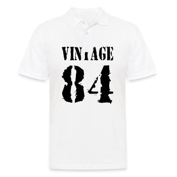 Vintage 1984 - Jahrgang 84 - Party Vector - Men's Polo Shirt - white - Front - Kai (181cm)