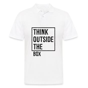 think outside the box - Men's Polo Shirt - white - Front - Kai (181cm)