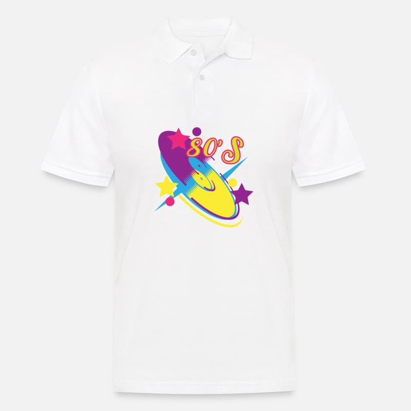 80's Disc - Männer Poloshirt - Weiß