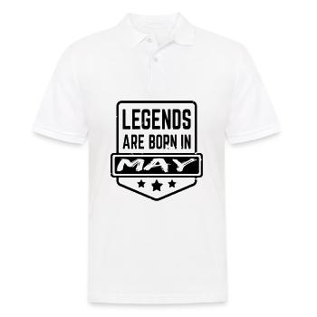 Legends are born in May - Männer Poloshirt - Weiß - Vorne - Kai (181cm)