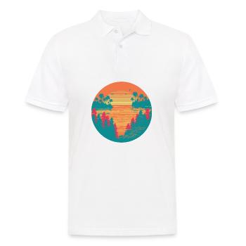 Tropischer Sonnenuntergang - Männer Poloshirt - Weiß - Vorne - Kai (181cm)