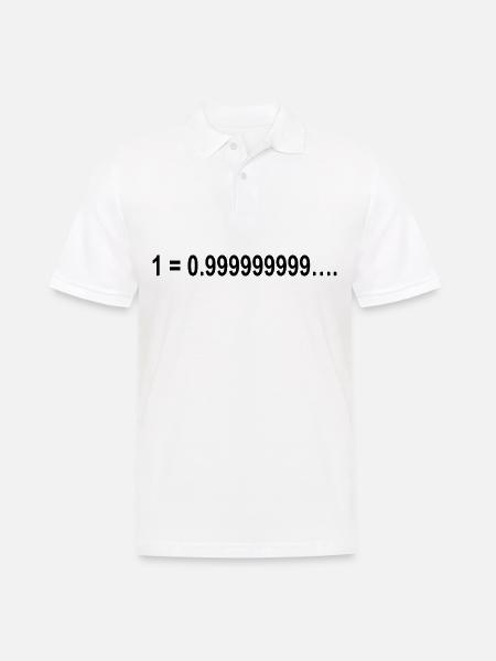 Matematik Formel Ligning 1 = 0,9999999999.... - Herre poloshirt - hvid