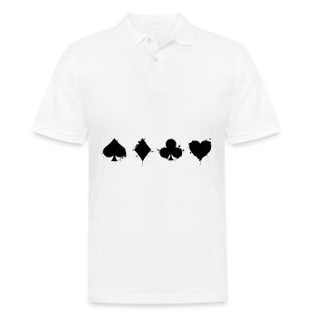 Poker Kartenspiel Skat Black Jack Glücksspiel - Männer Poloshirt - Weiß - Vorne - Kai (181cm)
