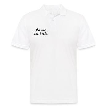 La vie est belle - Men's Polo Shirt - white - Front - Kai (181cm)