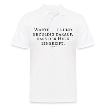 Warten, Jesus, still, geduld, Herr, eingreifen, - Männer Poloshirt - Weiß - Vorne - Kai (181cm)