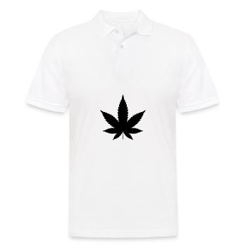 Feuille de Canabis, feuille de chanvre, marijuana - Polo Homme - blanc - Devant - Kai (181cm)
