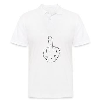 Middle finger gift funny gift idea finger - Men's Polo Shirt - white - Front - Kai (181cm)