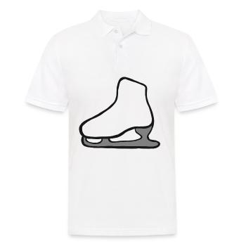 Schlittschuh Eisschnelllauf Eiskunstlaufen Eislauf - Männer Poloshirt - Weiß - Vorne - Kai (181cm)