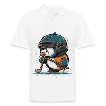 Pinguin-Eishockey-Star - Männer Poloshirt - Weiß - Vorne - Kai (181cm)