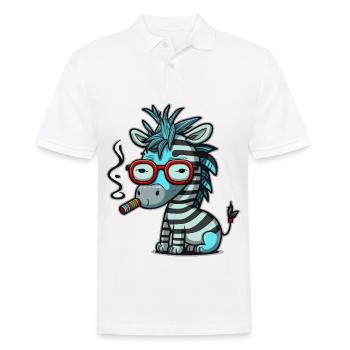Zebra Funk - Men's Polo Shirt - white - Front - Kai (181cm)
