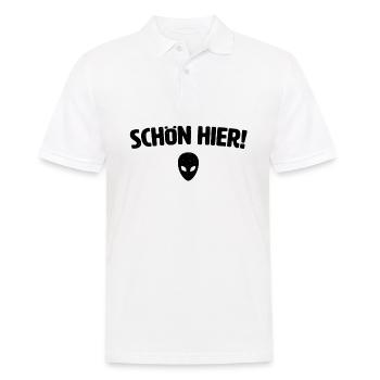 Schön Hier! Alien Spruch Kopf - Männer Poloshirt - Weiß - Vorne - Kai (181cm)