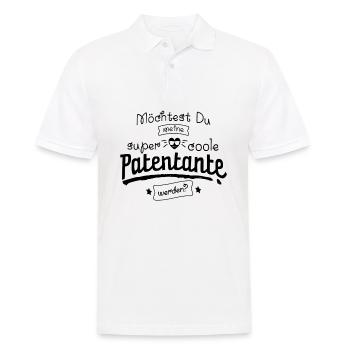 Möchtest Du meine super coole Patentante werden? - Männer Poloshirt - Weiß - Vorne - Kai (181cm)