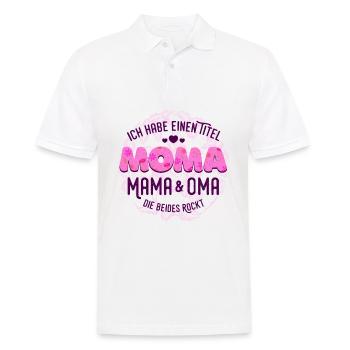 Ich habe einen Titel. Mama & Oma die beides Rockt! - Männer Poloshirt - Weiß - Vorne - Kai (181cm)