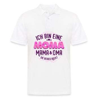 Ich bin eine Moma. Mama und Oma die beides Rockt! - Männer Poloshirt - Weiß - Vorne - Kai (181cm)
