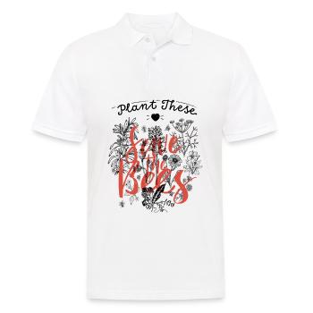 Plant these save the bees - Hippie Natur Umwelt - Männer Poloshirt - Weiß - Vorne - Kai (181cm)