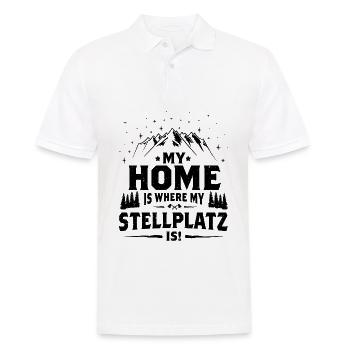 My Home is where my Stellplatz is! - Männer Poloshirt - Weiß - Vorne - Kai (181cm)