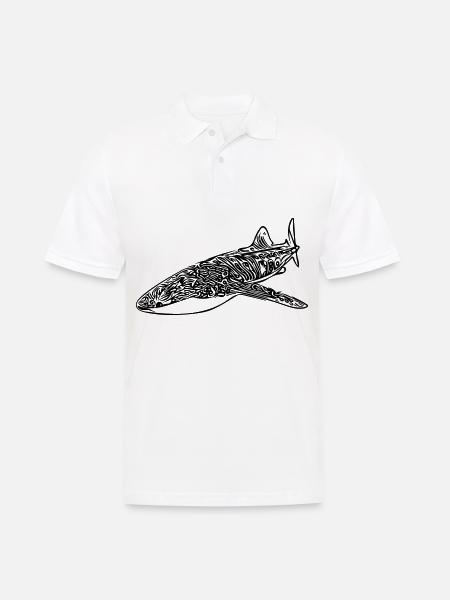 Walhai - Männer Poloshirt - Weiß