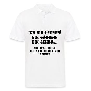 Lehrer - Männer Poloshirt - Weiß - Vorne - Kai (181cm)