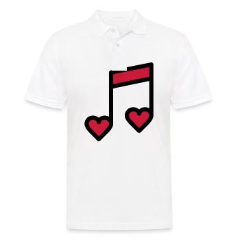 Note de musique romantique - Polo Homme - blanc - Devant - Kai (181cm)
