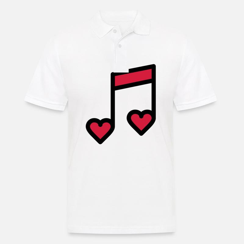 Romantische Musik Note - Männer Poloshirt - Weiß