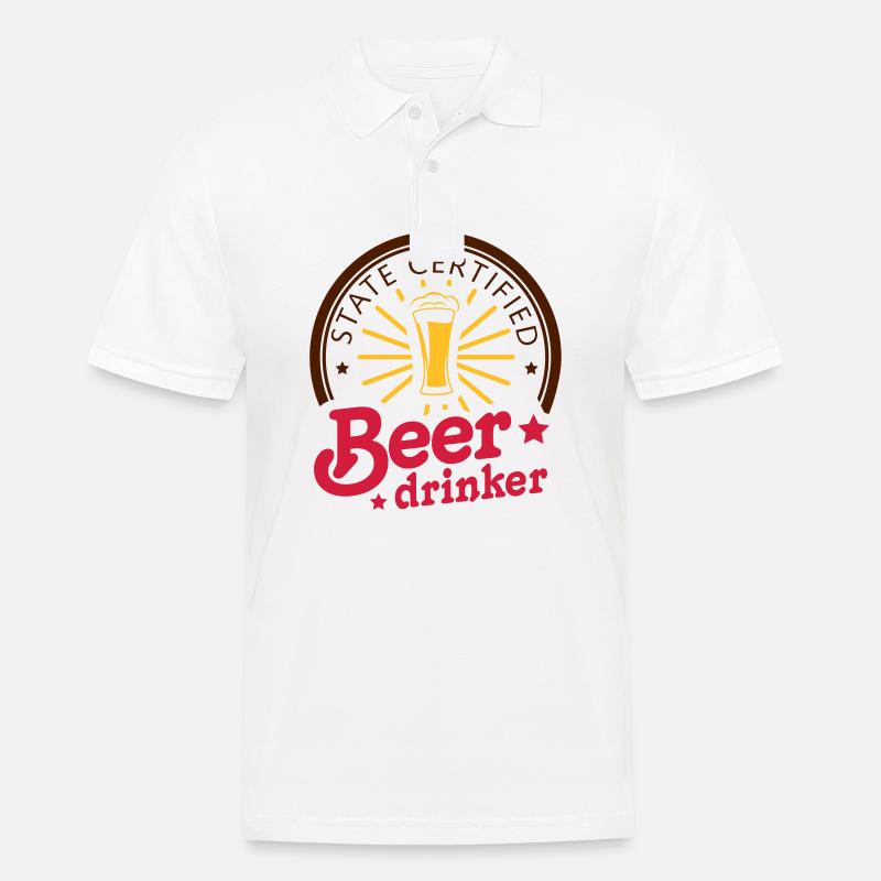 state certified beerdrinker - Männer Poloshirt - Weiß
