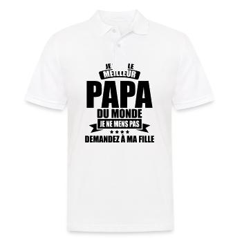 bester Vater Vater Geburtstagsväter - Männer Poloshirt - Weiß - Vorne - Kai (181cm)