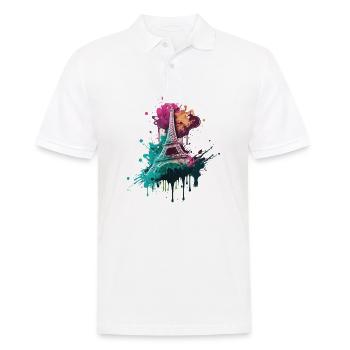 Paris France City Skyline Tour Eiffel Art - Polo Homme - blanc - Devant - Kai (181cm)