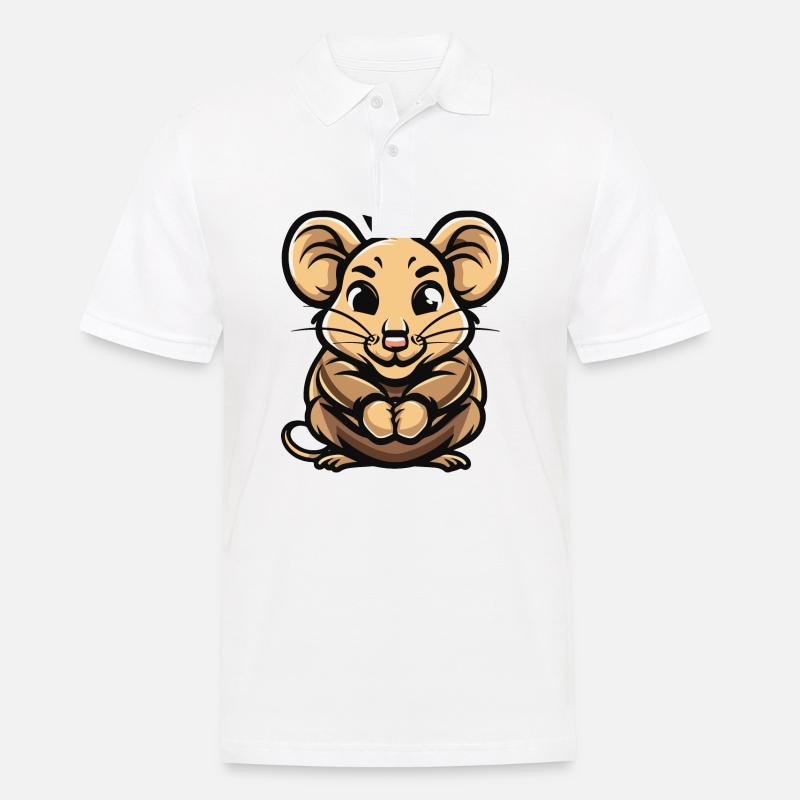 Maus Comic - Männer Poloshirt - Weiß