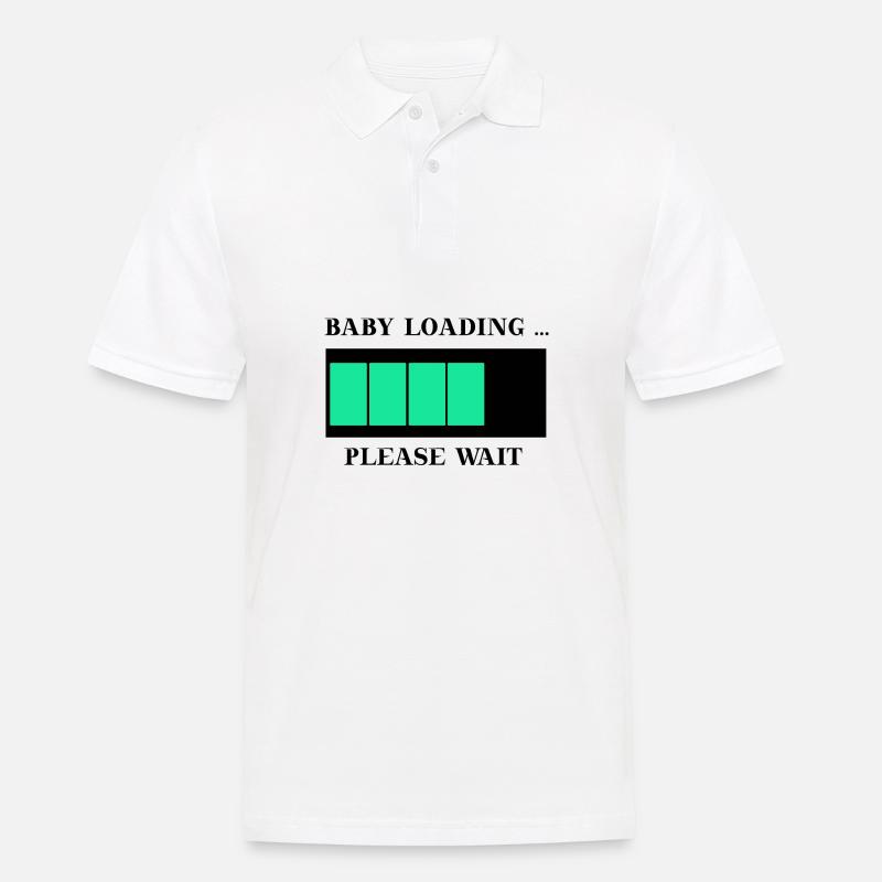 Baby loading please wait schwanger lustig Geschenk - Männer Poloshirt - Weiß