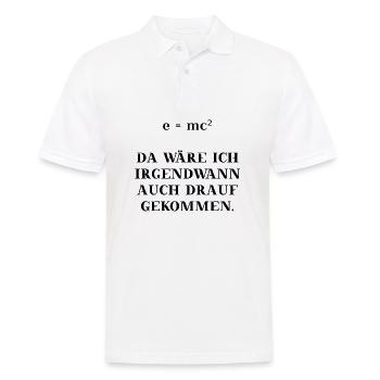 e = mc² lustig witzig Mathe Physik Geschenkidee - Männer Poloshirt - Weiß - Vorne - Kai (181cm)