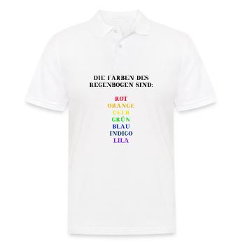 Farben Regenbogen Geschenkidee für Kinder bunt - Männer Poloshirt - Weiß - Vorne - Kai (181cm)