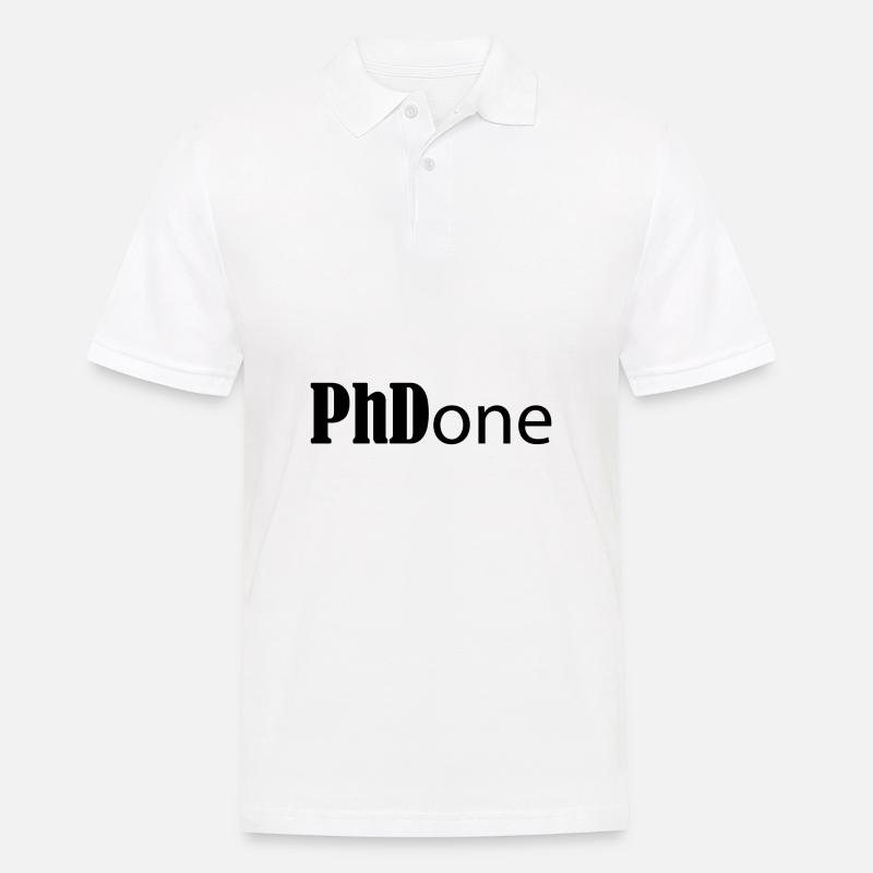 Phdone Phd Done cadeau de remise des diplômes - Polo Homme - blanc