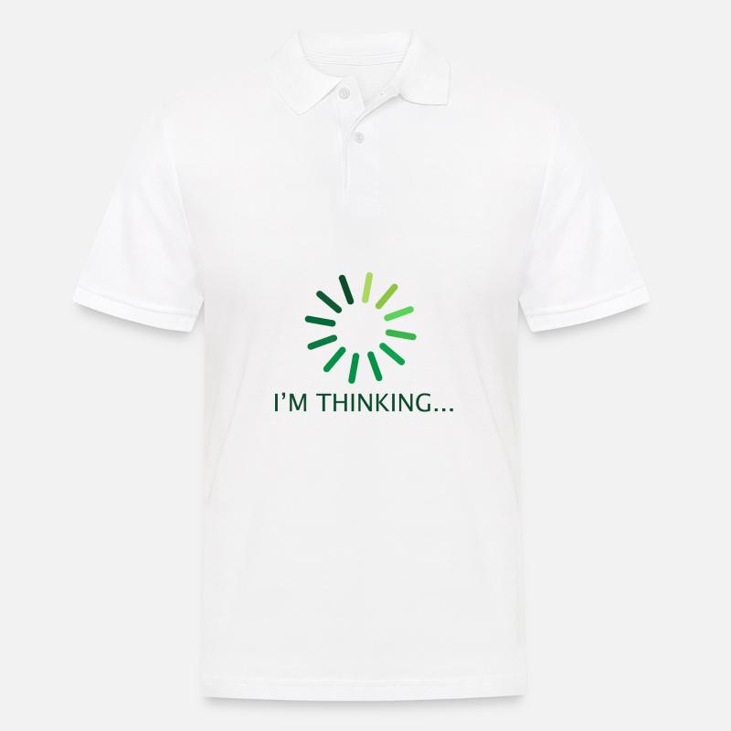 I'm thinking gift programmer nerd - Men's Polo Shirt - white