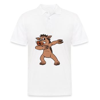 Dabbing Dab Warthog - Men's Polo Shirt - white - Front - Kai (181cm)