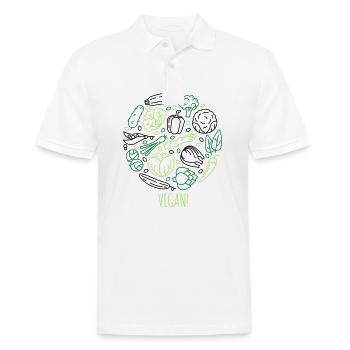 Vegan! Gemüse im Kreis - Männer Poloshirt - Weiß - Vorne - Kai (181cm)