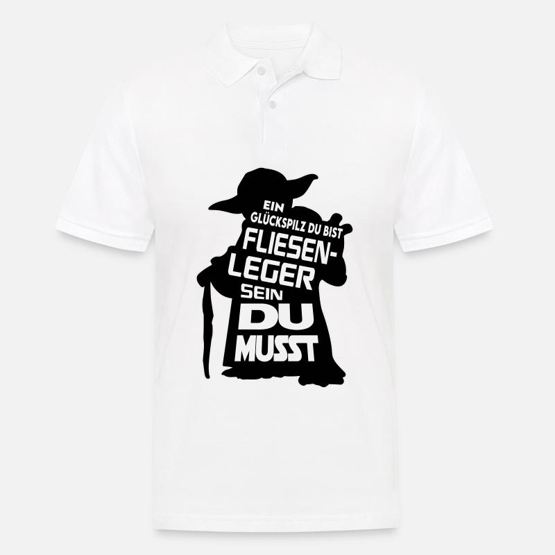 Berufe Bau Handwerker Du musst Fliesenleger - Männer Poloshirt - Weiß