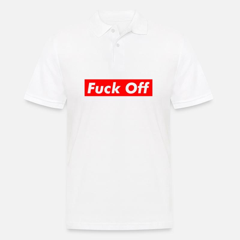 F*ck Off - Männer Poloshirt - Weiß