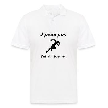 j'peux pas, j'ai athletisme! - Polo Homme - blanc - Devant - Kai (181cm)
