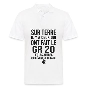 GR20 GR 20 Corse Randonnée - Polo Homme - blanc - Devant - Kai (181cm)