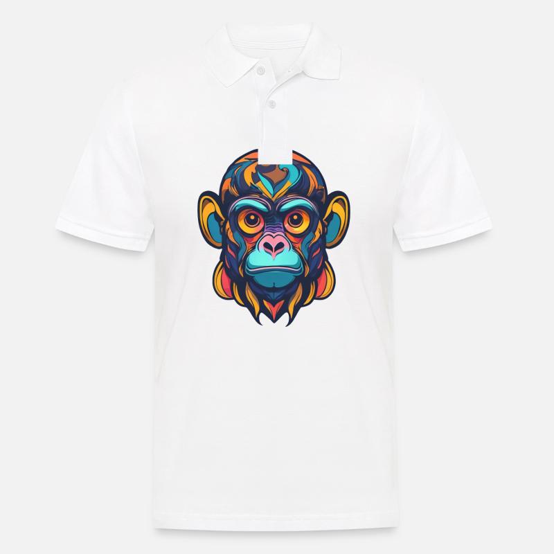 Affe - Männer Poloshirt - Weiß