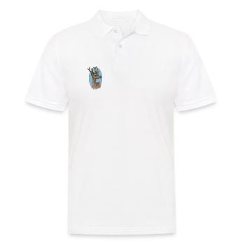 Jeune cerf - avec un regard doux - Polo Homme - blanc - Devant - Kai (181cm)