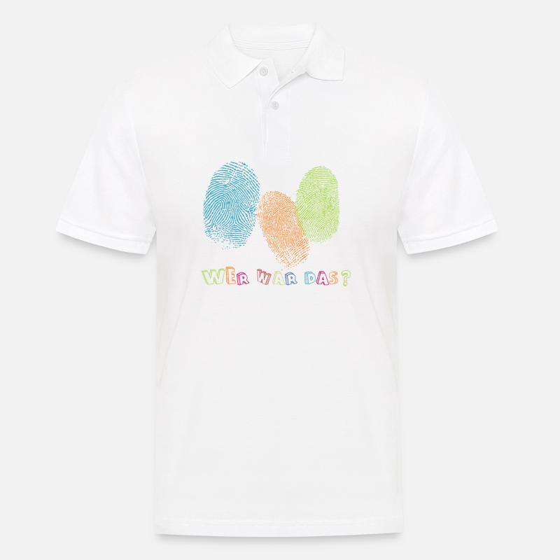 Fingerabdrücke - Wer war das? - Männer Poloshirt - Weiß
