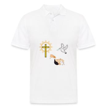 Baptêmes de bébé avec une colombe et une croix - Polo Homme - blanc - Devant - Kai (181cm)